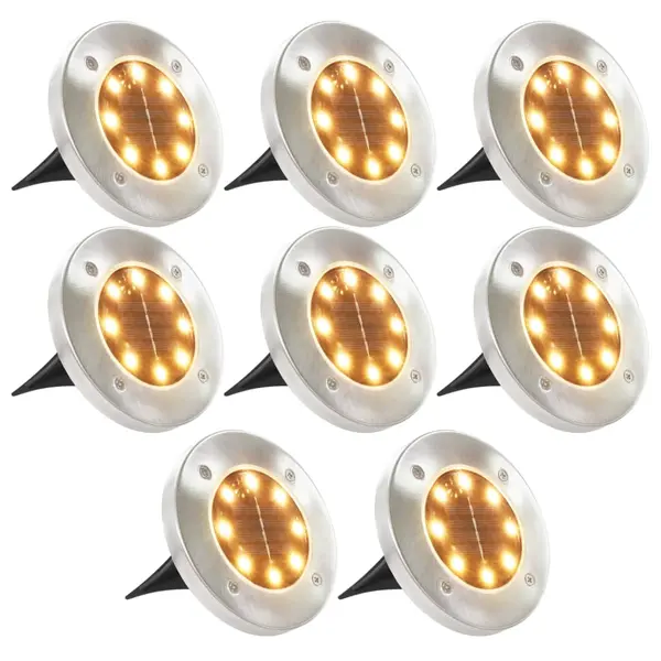 Gossi lampi solare de sol, 8 buc., alb cald, becuri led
