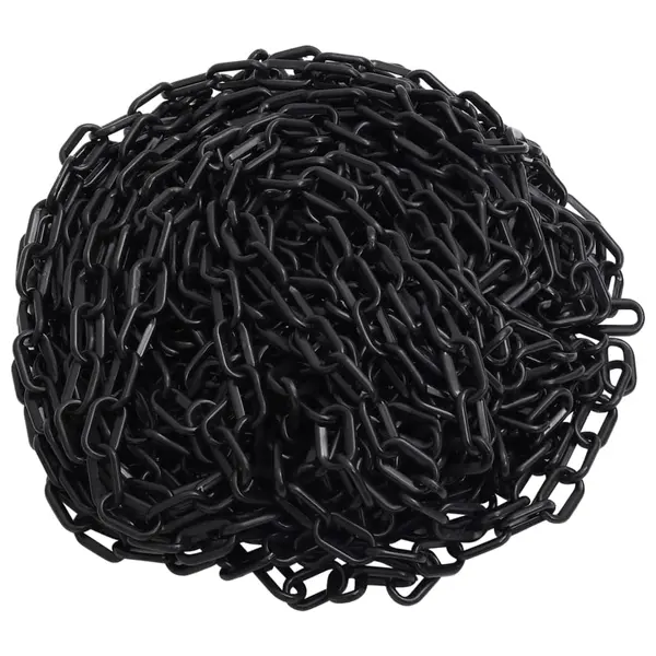 Gossi lant de avertizare, negru, 30 m, Ø8 mm, plastic
