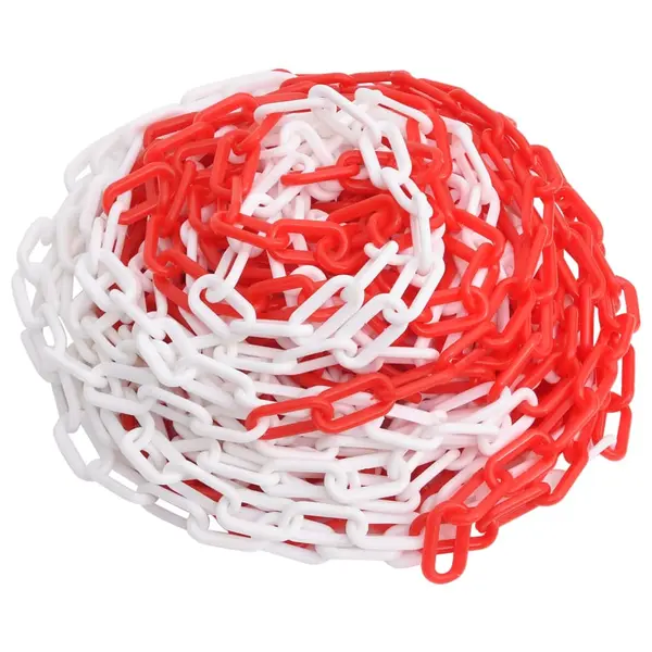 Gossi lanturi de avertizare, rosu si alb, 100 m, Ø8 mm, plastic