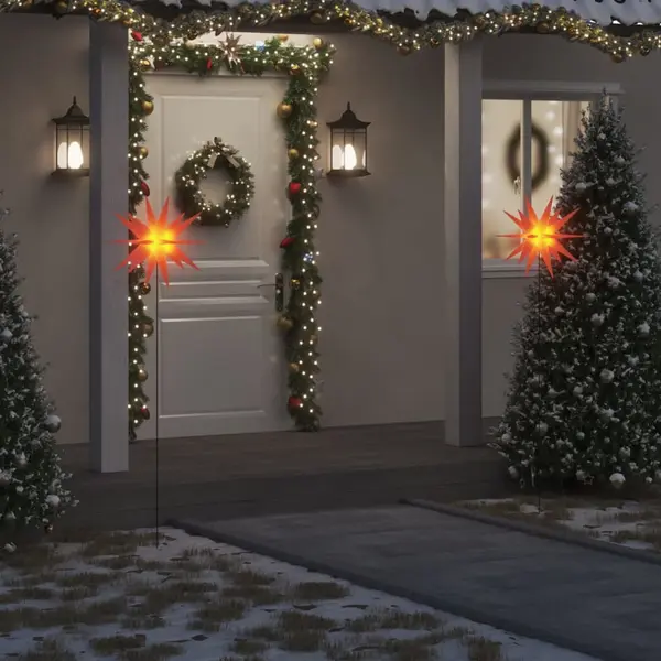 Gossi lumina de craciun cu led/tarus de sol rosu 57 cm pliabil