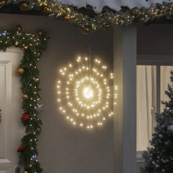 Gossi lumini stelare de craciun 140 led-uri, 8 buc., alb cald, 17 cm