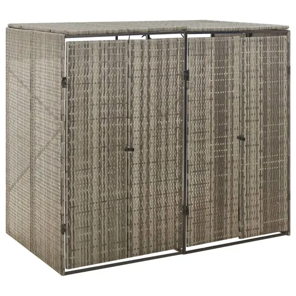 Gossi magazie de pubele dubla, gri, 140x80x117 cm, poliratan