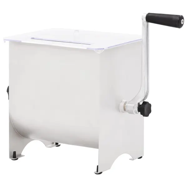 Gossi malaxor de carne manual cu capac, argintiu, otel inoxidabil