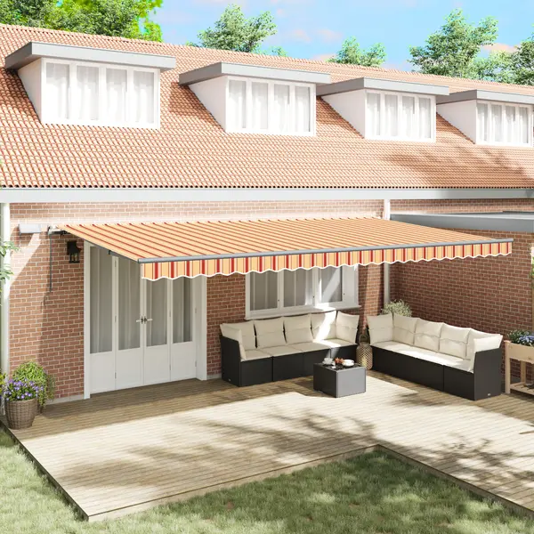 Gossi marchiza retractabila manuala cu led galben si portocaliu 600x300 cm