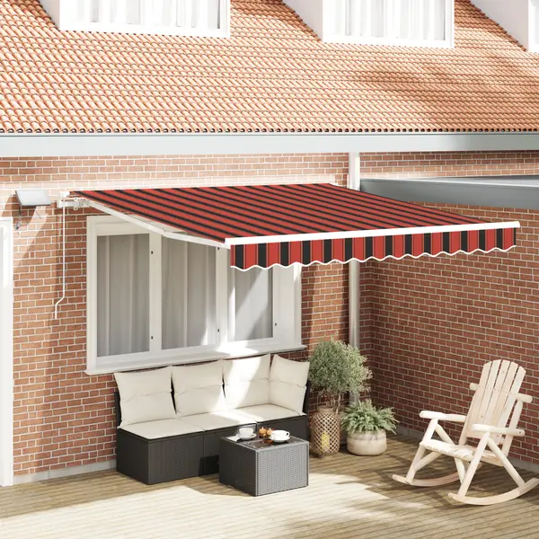 Gossi marchiza retractabila manuala cu led portocalie si maro 300x250 cm