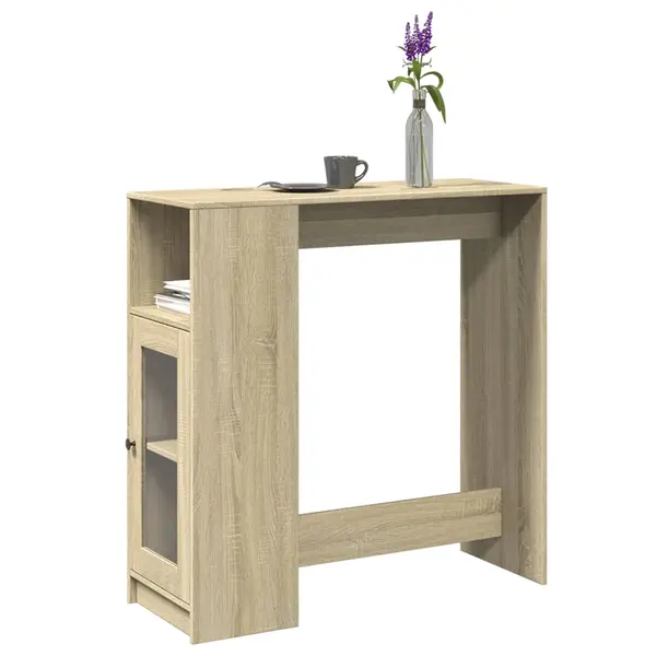 Gossi masa bar cu rafturi stejar sonoma 101x40x103,5cm lemn prelucrat