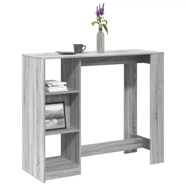 Gossi masa bar raft stejar sonoma gri 124x46x103,5 cm lemn prelucrat