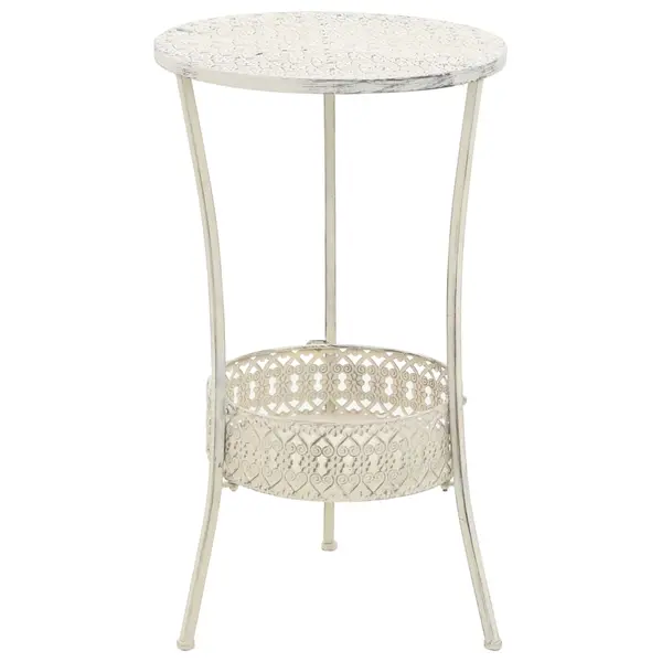 Gossi masa bistro in stil vintage rotunda, alb, 40x70 cm, metal