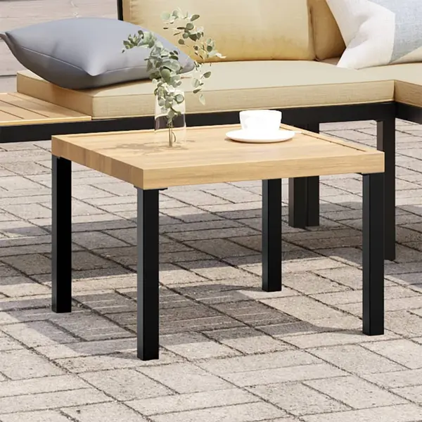 Gossi masa cafea gradina negru 55x55x39,5cm otel vopsit electrostatic
