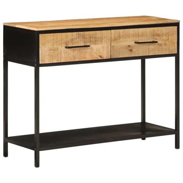 Gossi masa consola, 100x35x76 cm, lemn masiv de mango si fier