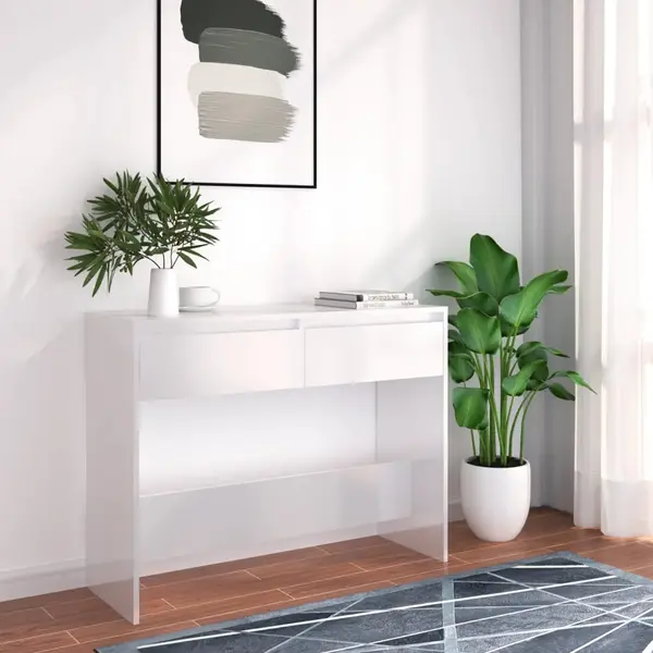 Gossi masa consola, alb, 100x35x76,5 cm, pal