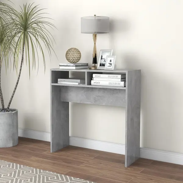 Gossi masa consola, gri beton, 78x30x80 cm, pal