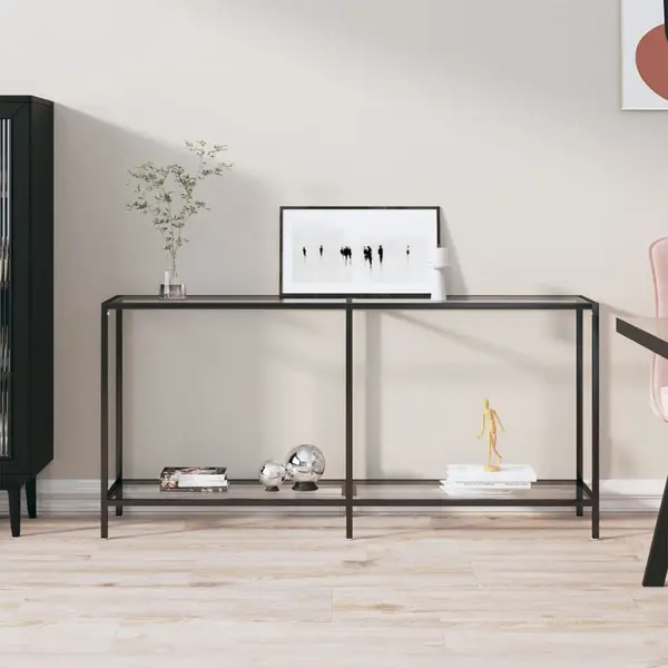 Gossi masa consola, transparent, 160x35x75,5 cm, sticla securizata