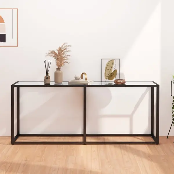 Gossi masa consola, transparent, 180x35x75,5 cm, sticla securizata