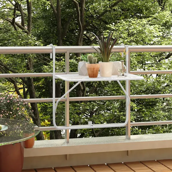 Gossi masa de balcon, alb, 60x40 cm, otel