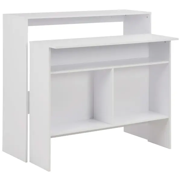 Gossi masa de bar cu 2 blaturi, alb, 130x40x120 cm
