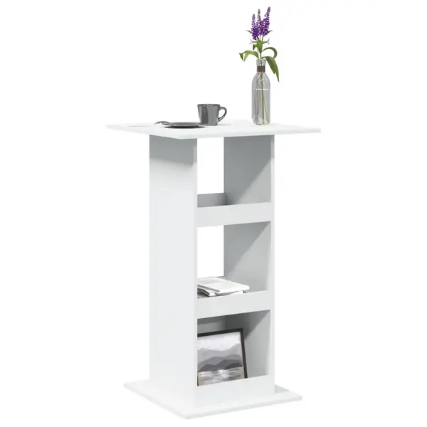 Gossi masa de bar cu depozitare, alb, 60x60x102 cm, lemn prelucrat