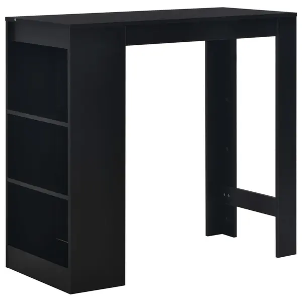Gossi masa de bar cu raft, negru, 110 x 50 x 103 cm