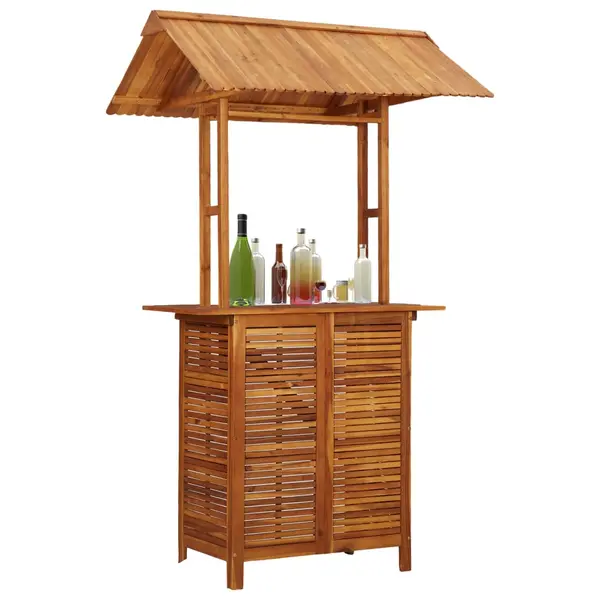 Gossi masa de bar exterior cu acoperis, 113x106x217 cm, lemn acacia