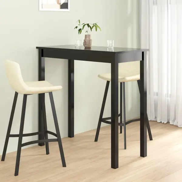 Gossi masa de bar mdf, negru, 115x55x107 cm