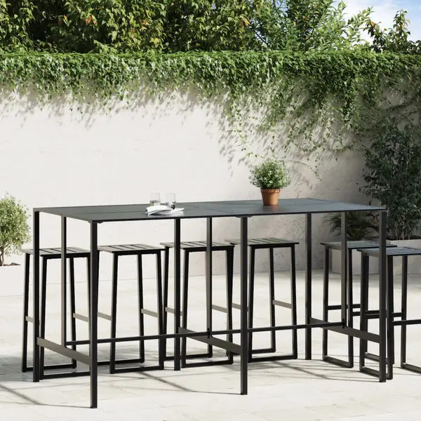 Gossi masa de bar, negru, 200x100x110 cm, otel vopsit electrostatic