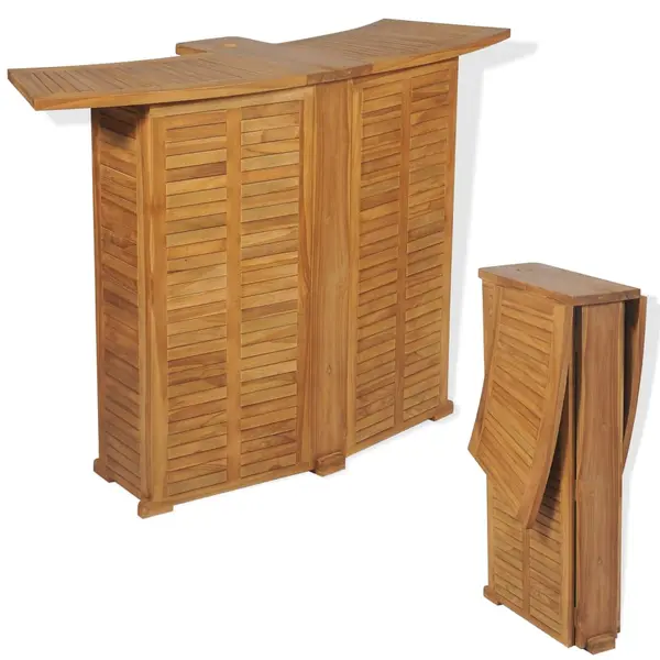 Gossi masa de bar pliabila, 155 x 53 x 105 cm, lemn masiv de tec
