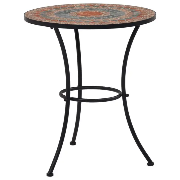 Gossi masa de bistro mozaic, portocaliu/gri, 60 cm, ceramica