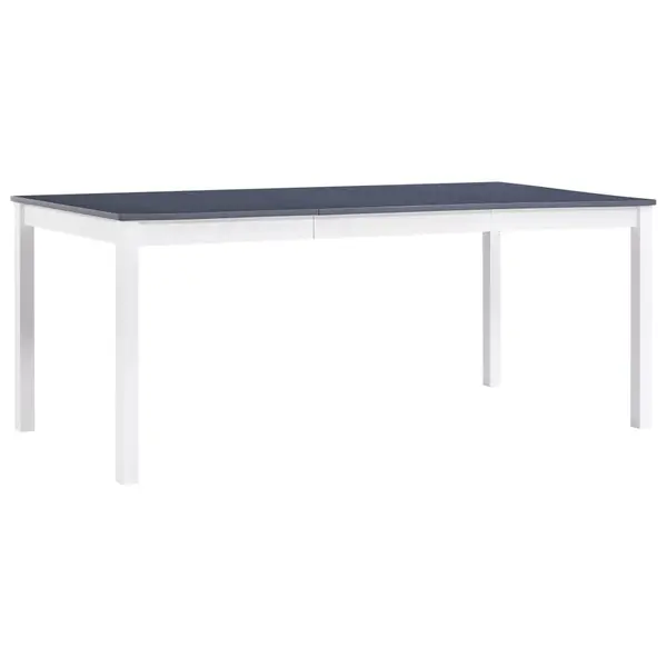 Gossi masa de bucatarie, alb si gri, 180 x 90 x 73 cm, lemn de pin