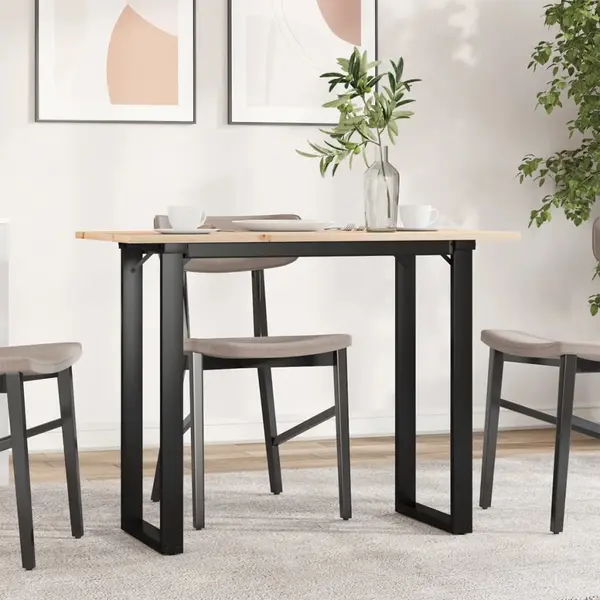 Gossi masa de bucatarie, cadru o, 100x50x75cm lemn masiv pin si fonta