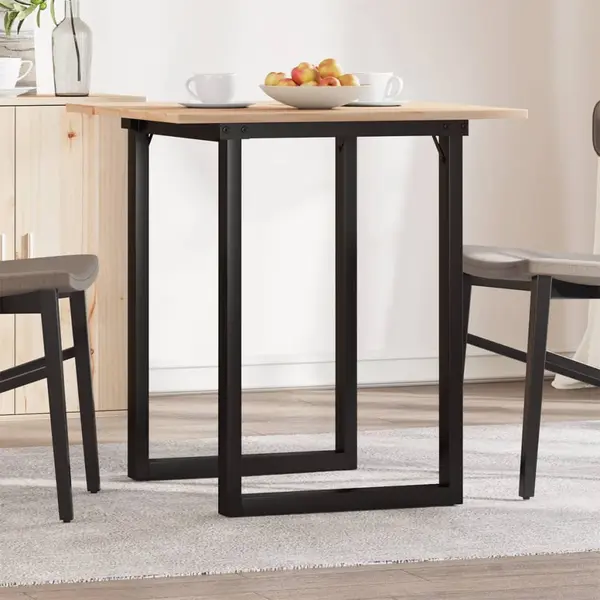 Gossi masa de bucatarie, cadru o, 60x60x75 cm lemn masiv pin si fonta