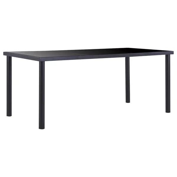 Gossi masa de bucatarie, negru, 180 x 90 x 75 cm, sticla securizata