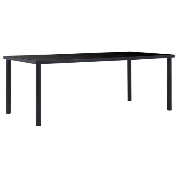 Gossi masa de bucatarie, negru, 200 x 100 x 75 cm, sticla securizata