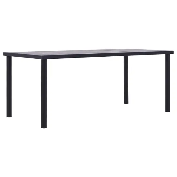 Gossi masa de bucatarie, negru & gri beton, 200 x 100 x 75 cm, mdf