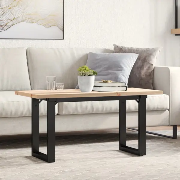 Gossi masa de cafea, cadru o, 100x50x45,5 cm, lemn masiv pin si fonta