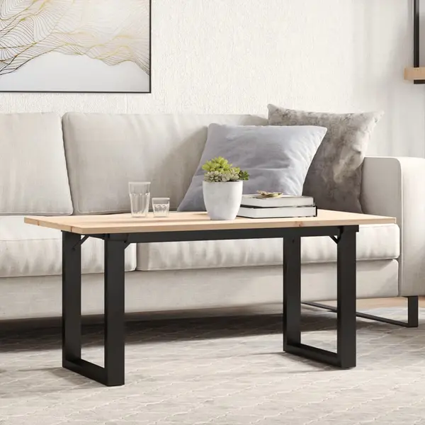 Gossi masa de cafea, cadru o, 100x50x45 cm, lemn masiv pin si fonta