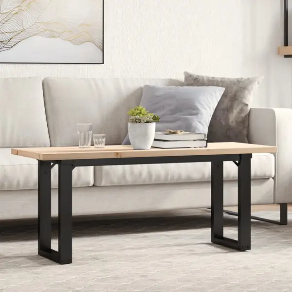 Gossi masa de cafea, cadru o, 110x40x45,5 cm, lemn masiv pin si fonta