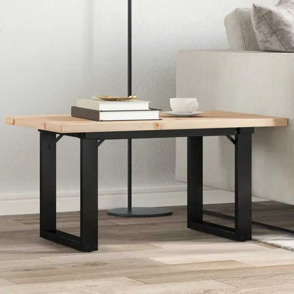 Gossi masa de cafea, cadru o, 80x50x40,5 cm, lemn masiv pin si fonta