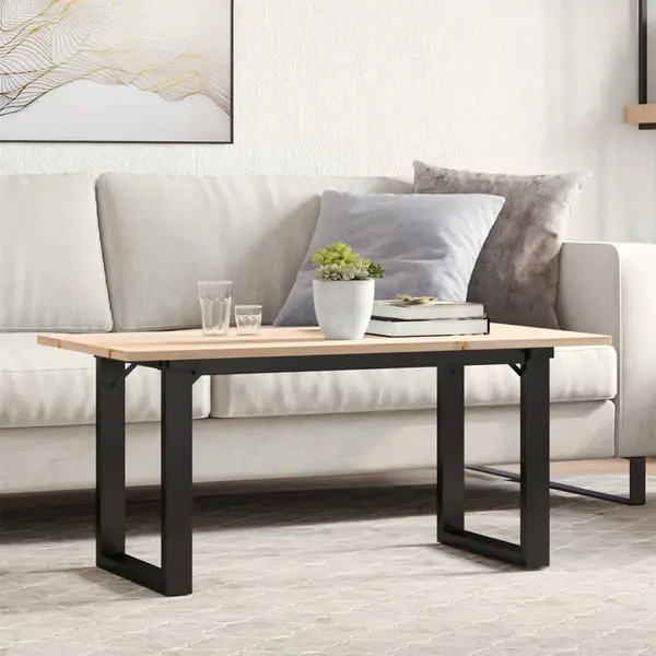 Gossi masa de cafea, cadru o, 90x40x45 cm, lemn masiv pin si fonta