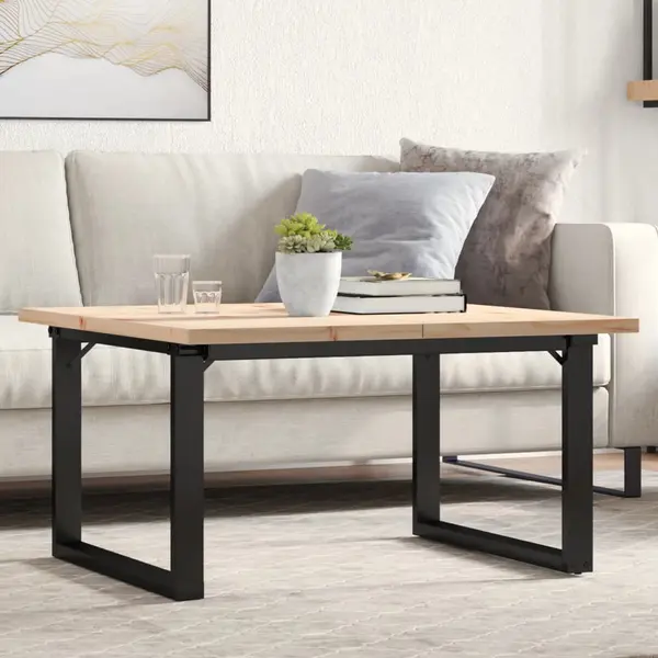 Gossi masa de cafea, cadru o, 90x90x45,5 cm, lemn masiv pin si fonta
