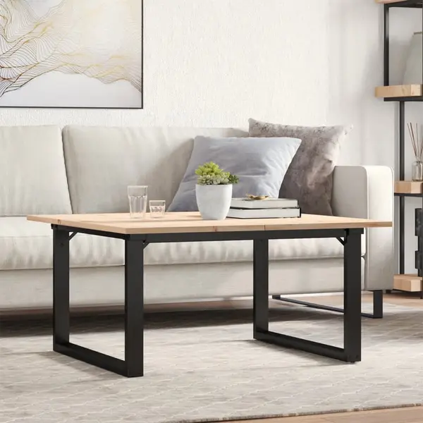 Gossi masa de cafea, cadru o, 90x90x45 cm, lemn masiv pin si fonta