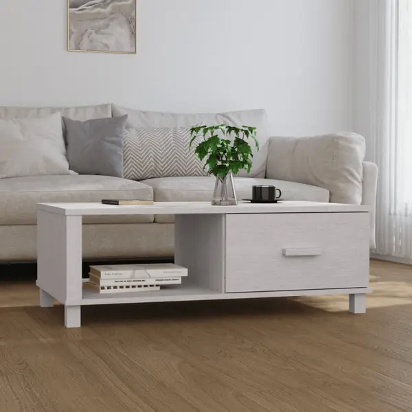 Gossi masa de cafea „hamar”, alb, 100x55x35 cm, lemn masiv de pin
