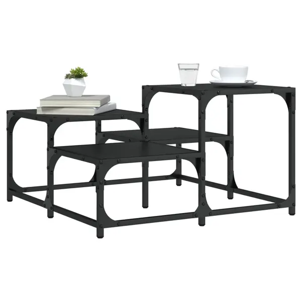 Gossi masa de cafea, negru, 68x68x40 cm, lemn compozit