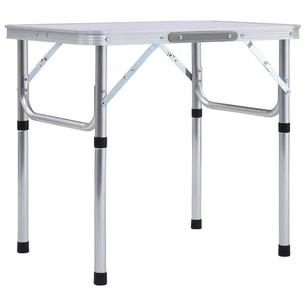 Gossi masa de camping pliabila, alb, 60 x 45 cm, aluminiu