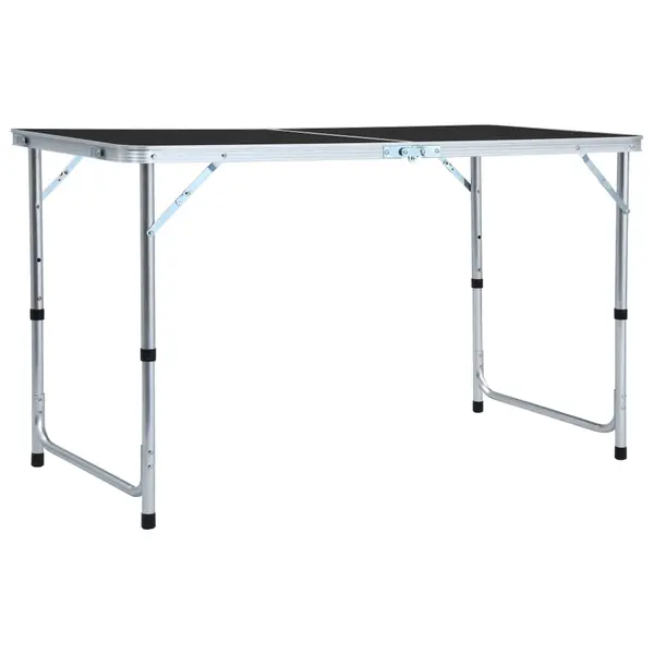 Gossi masa de camping pliabila, gri, 120 x 60 cm, aluminiu