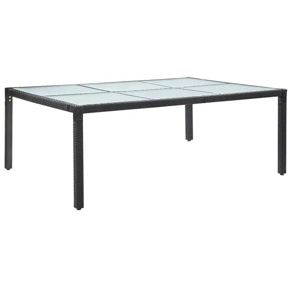 Gossi masa de exterior, negru, 200x150x74 cm, poliratan