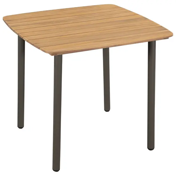 Gossi masa de gradina, 80 x 80 x 72 cm, lemn masiv de acacia si otel
