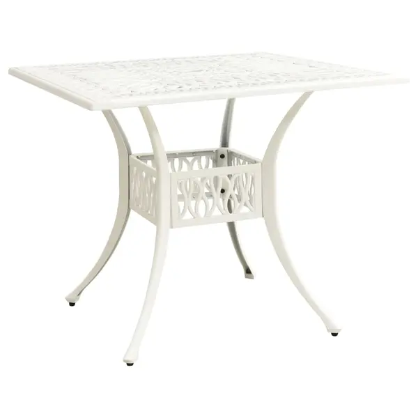 Gossi masa de gradina, alb, 90x90x73 cm, aluminiu turnat
