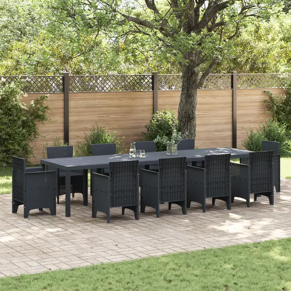 Gossi masa de gradina antracit 350x100x73 cm poli ratan
