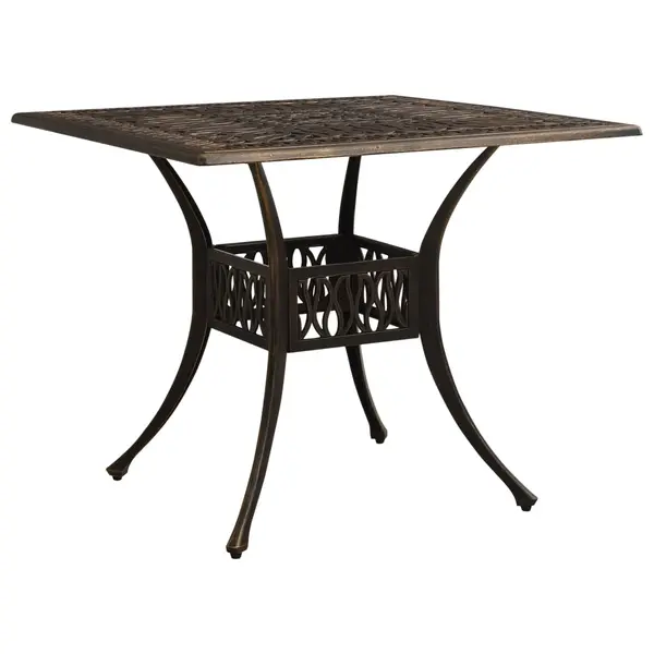 Gossi masa de gradina, bronz, 90x90x73 cm, aluminiu turnat