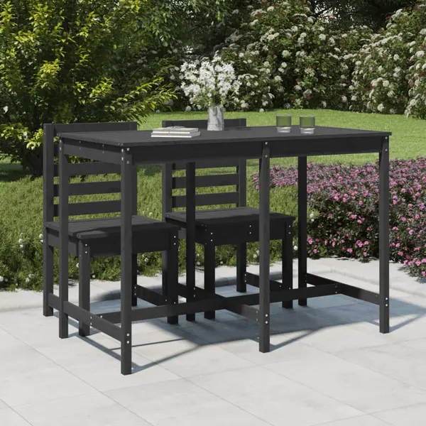 Gossi masa de gradina, gri, 159,5x82,5x110 cm, lemn masiv de pin